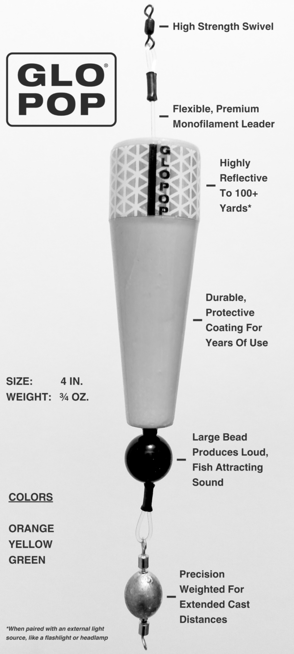 GloPop® Reflective Popping Cork - 4" Yellow - Image 3